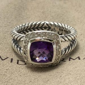 David Yurman 925 Amethyst Gemstone Albion Ring